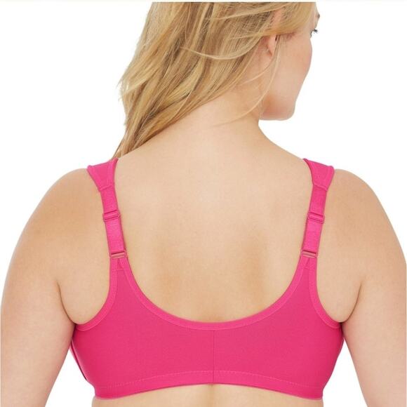 Glamorise Wonderwire bra front closure underwire hot pink sz 34B new WL277 - Picture 3 of 8